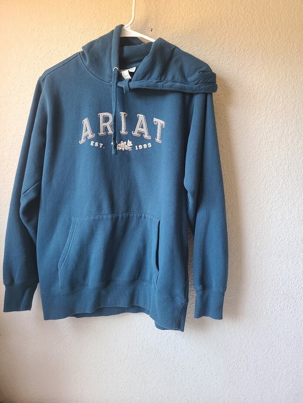 Ariat Teal Crewneck Hoodie with Front Pocket Women's Size M